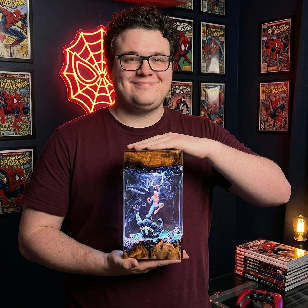 Handmade Spiderman Lamp
